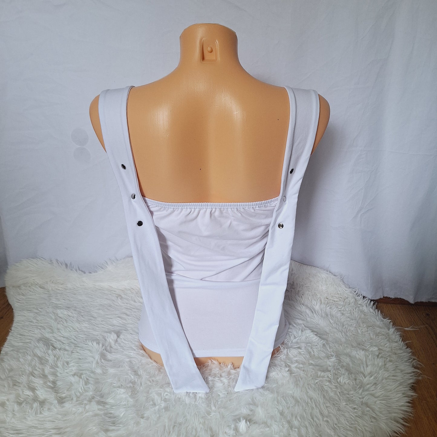 Handmade bow white top black lace pattern