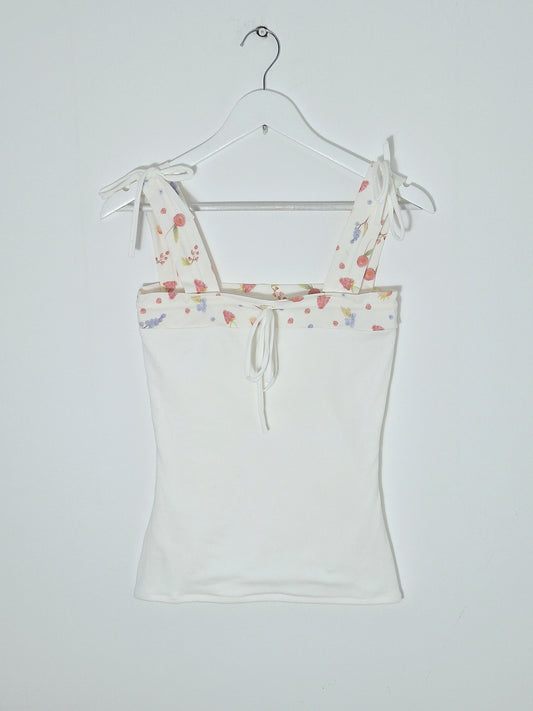 Stella top white and fruits print