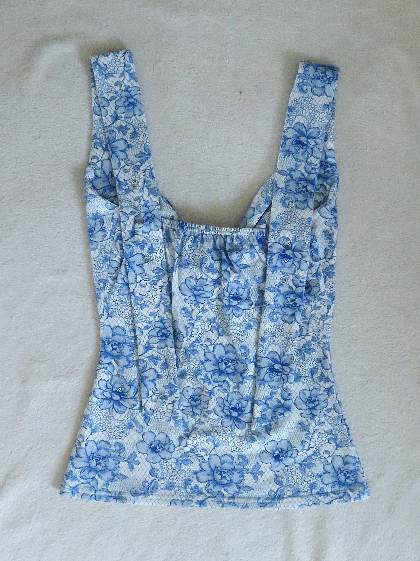 2 way handmade bow blue flower lace pattern