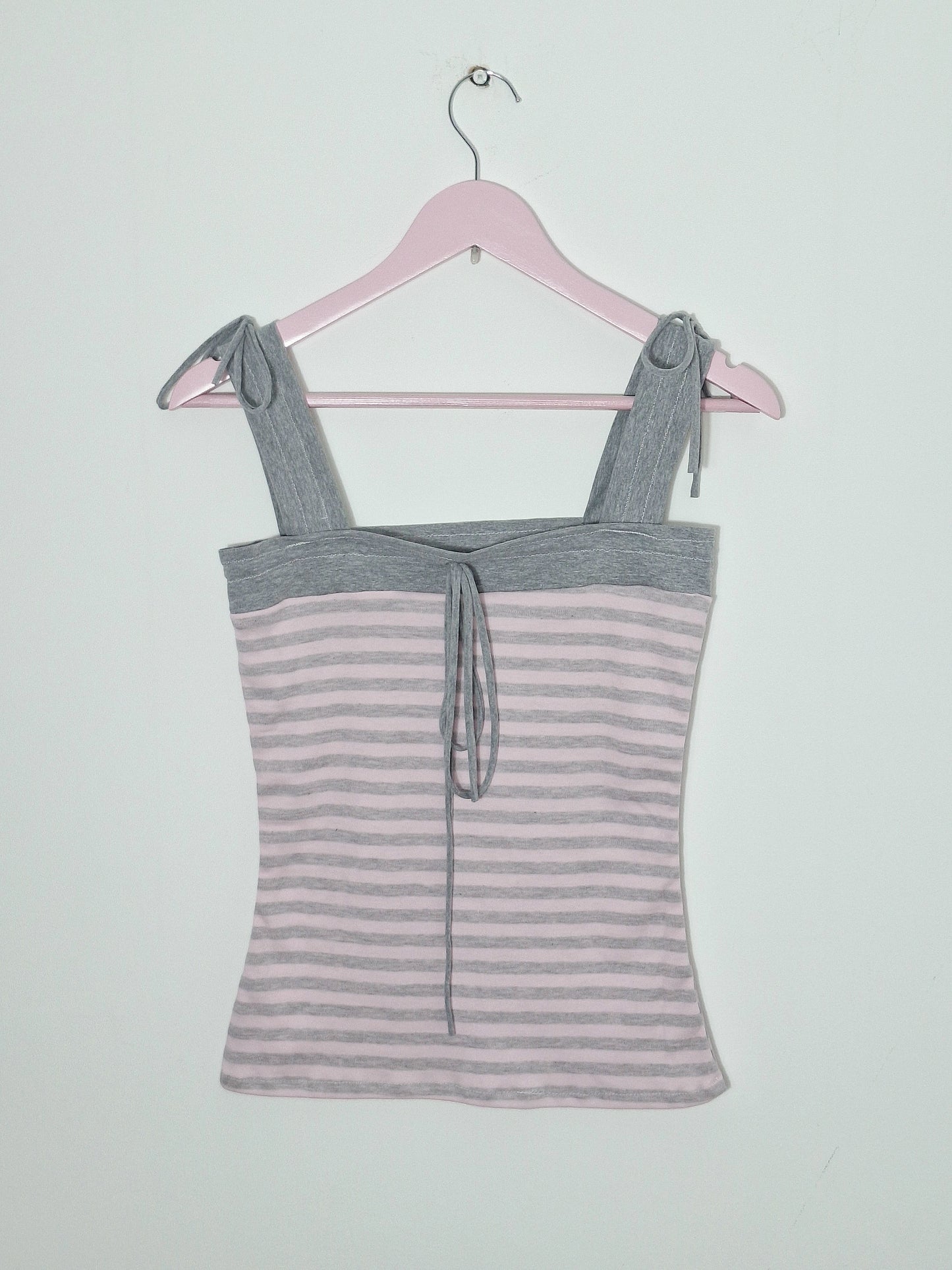Stella top grey and pink stripes