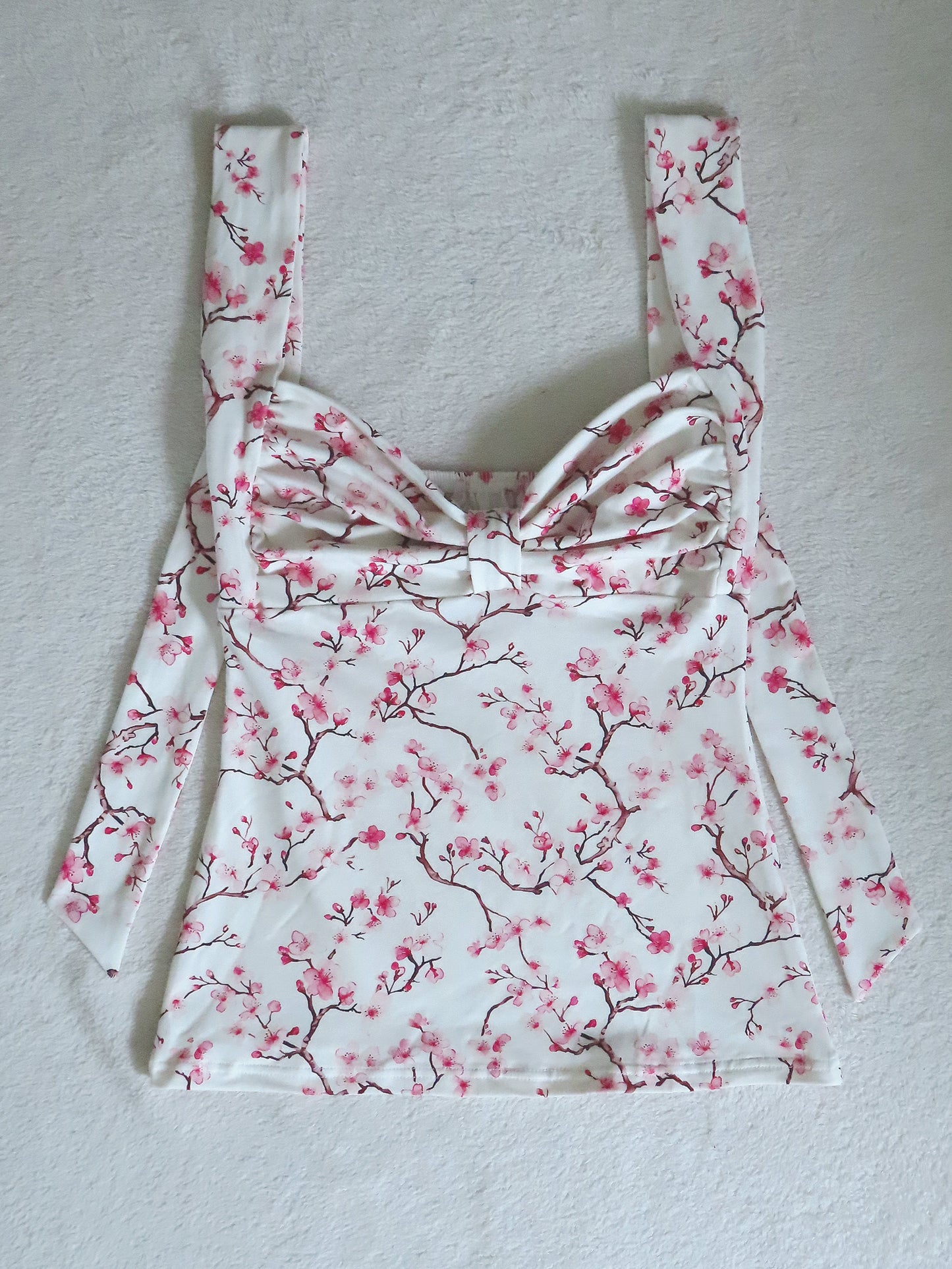 2 way handmade bow sakura pattern