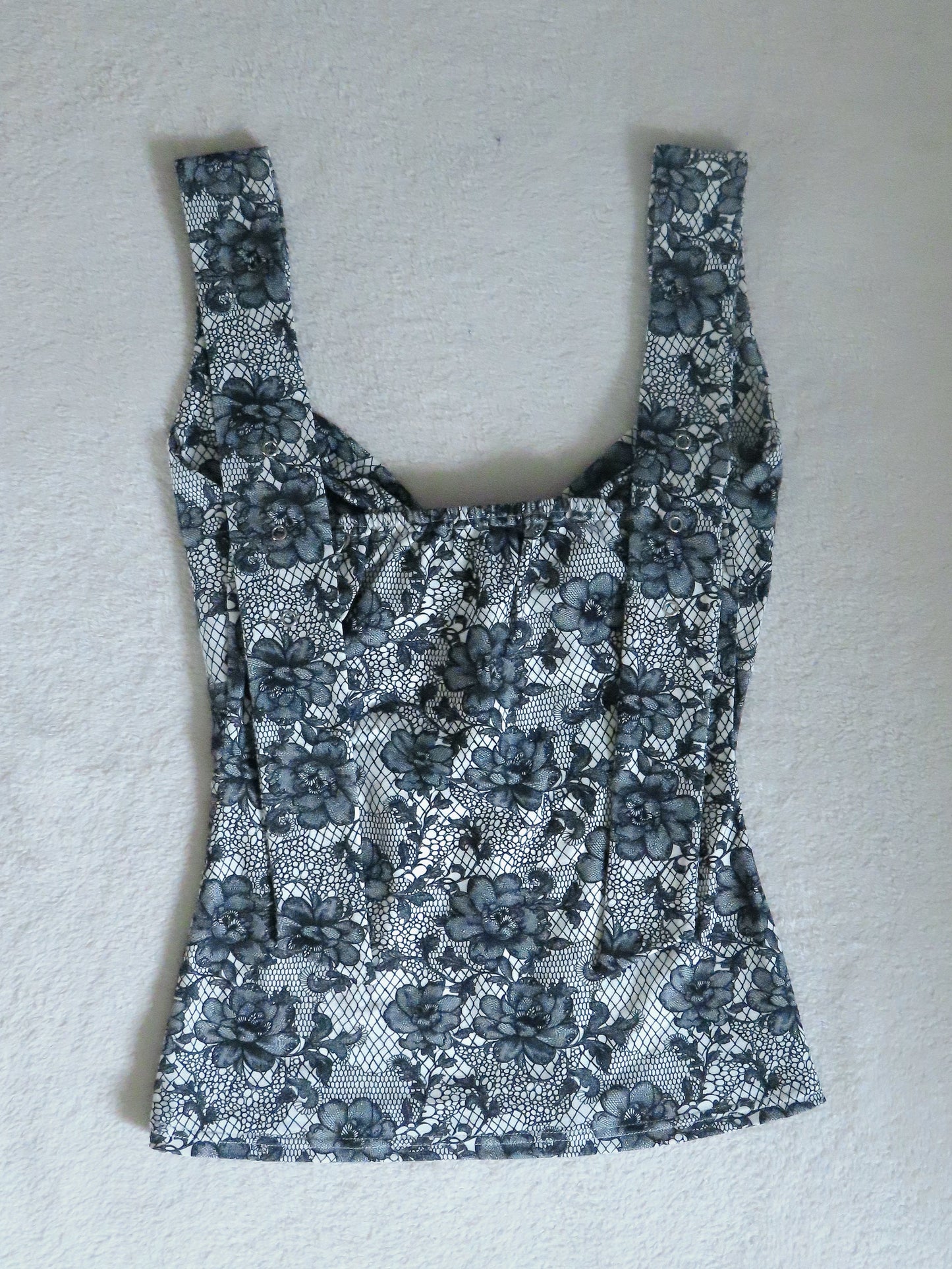 2 way handmade bow black flower lace pattern