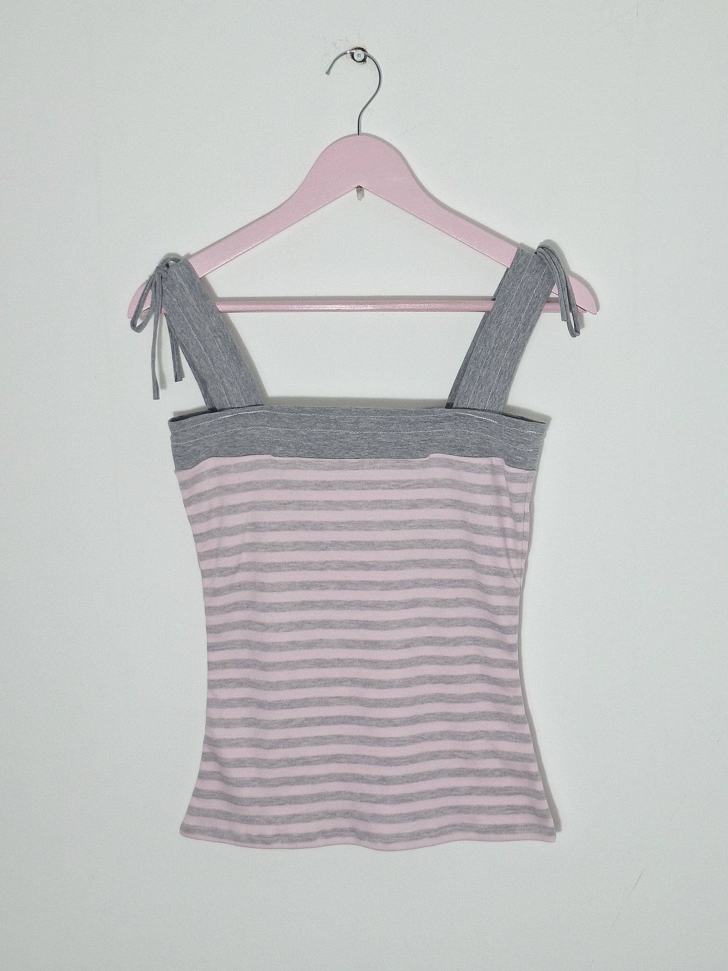 Stella top grey and pink stripes