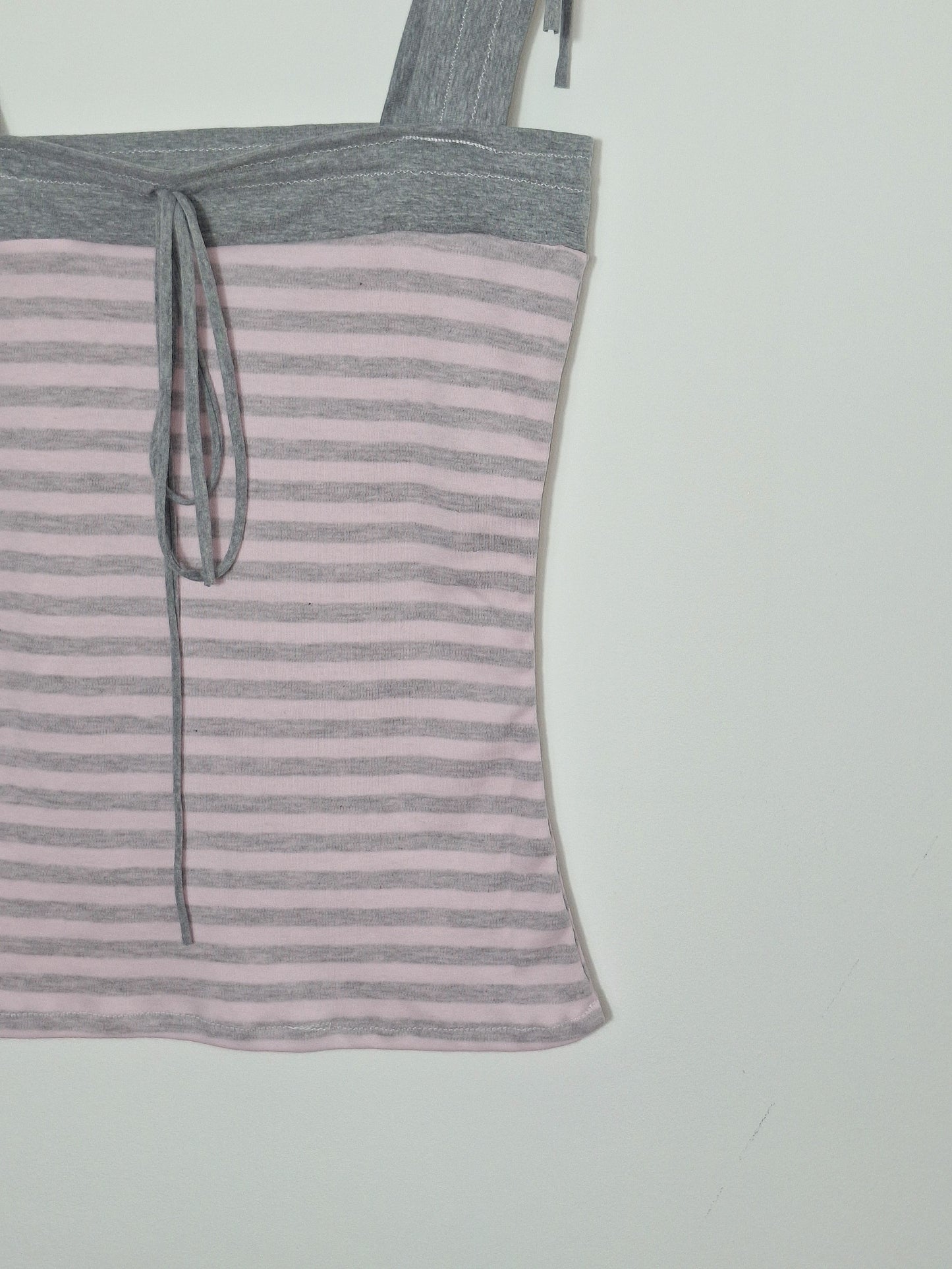 Stella top grey and pink stripes